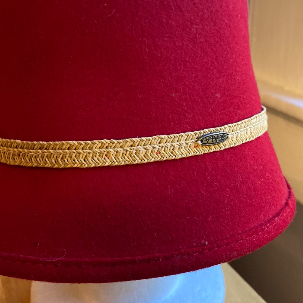 Scala Bucket Style Hat Red Wool Made In Usa - image 2